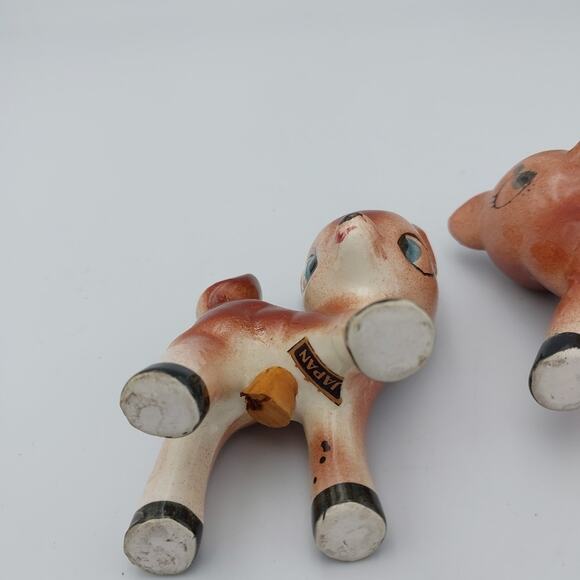 Vintage Set of‎ 2-Fawn Baby Deer w/ Spots Salt And Pepper Shaker Set. Made Japan - Picture 3 of 5